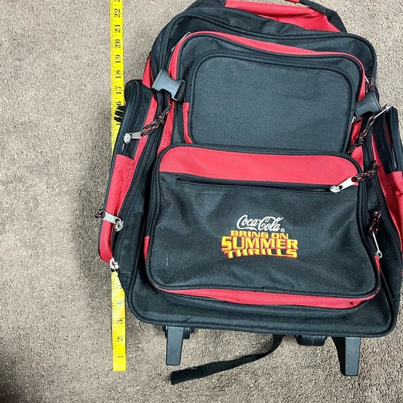 Coca Cola Bring On Summer Thrills Rolling Backpack Telescoping Handle travel - Picture 13 of 14